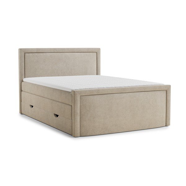 Letto boxspring beige con contenitore 180x200 cm Fresco – Maison de Rêve