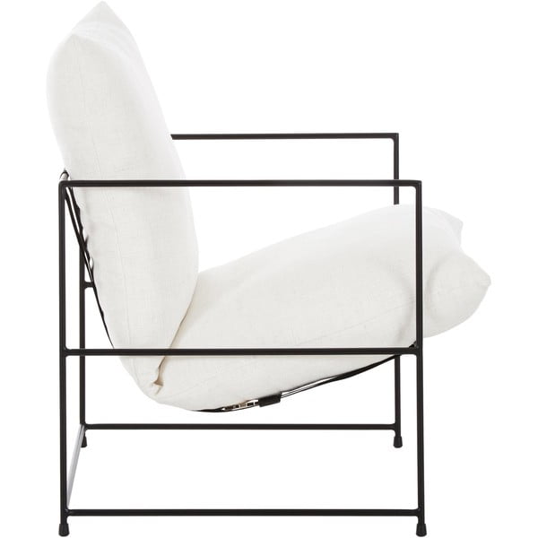 Poltrona bianca con struttura in metallo Wayne - Westwing Collection-image-2