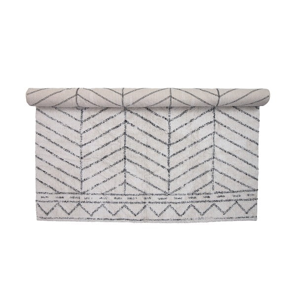 Tappeto grigio chiaro Cotone, 200 x 300 cm - Bloomingville-image-3