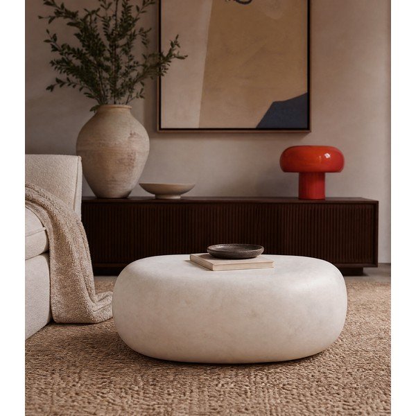 Tavolino bianco 65 x 49 cm Pebble - vtwonen-image-3
