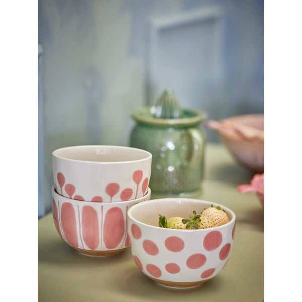 Ciotoline in set color salmone e color crema in gres 3 pz 500 ml Linora – Bloomingville-image-2