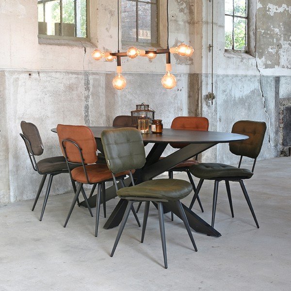Sedie da pranzo marrone cognac in un set di 2 pezzi Gus - LABEL51-image-1
