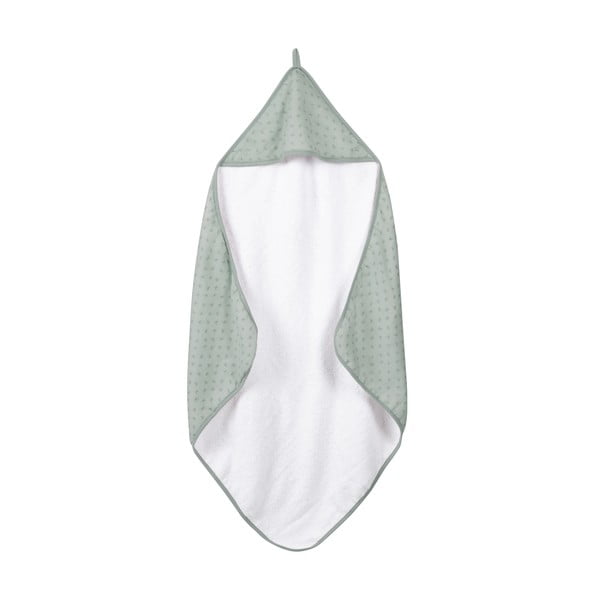 Asciugamano per neonato in cotone verde con cappuccio 80x80 cm Lil Planet - Roba
