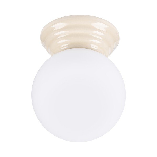 Plafoniera beige in ceramica con paralume in vetro ø 12 cm Farsa – Sollux