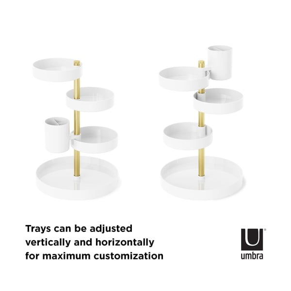 Organizer da bagno in plastica bianca per cosmetici Pirouette - Umbra-image-3