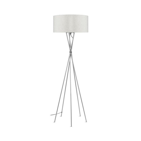 Lampada a stelo grigia con paralume crema chiaro Lima - Citylights