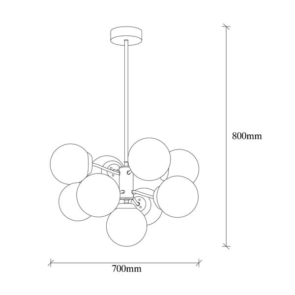 Lampadario bianco/color ottone con paralume in vetro ø 70 cm Mudoni – Opviq lights-image-4