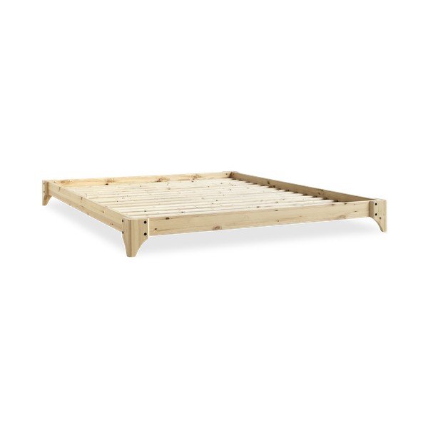 Letto matrimoniale in pino con materasso Comfort Mat Natural Clear/Black, 180 x 200 cm Elan - Karup Design-image-3