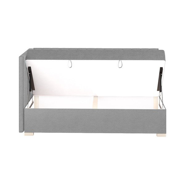 Letto da bambini con sponde grigio con contenitore con materasso incluso 90x200 cm Snugi – Ghado-image-4