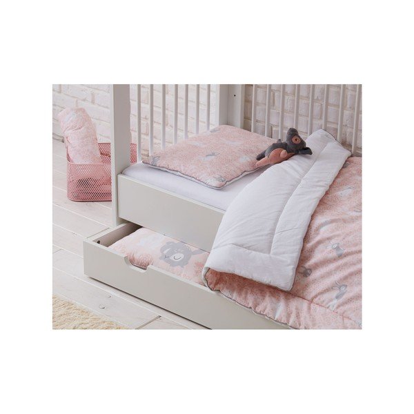 Set di piumoni rosa per neonati con cuscino, 100 x 135 cm Bunnies - Pinio-image-1