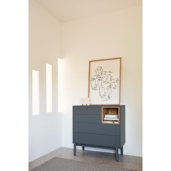 Cassettiera bassa grigio scuro 90x90 cm Corvo - Teulat-image-1