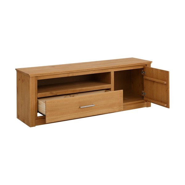 Tavolo TV in legno di pino di colore naturale 160x55 cm Celia - Støraa-image-2