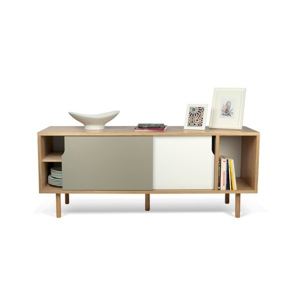 Cassettiera bianca e grigia Dann Oak - TemaHome-image-2
