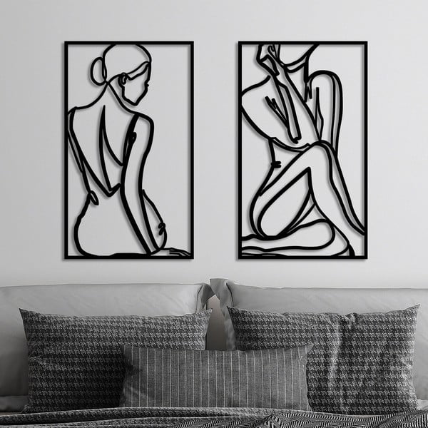 Decorazione murale in metallo 42x70 cm Minimalist Female - Wallity-image-3