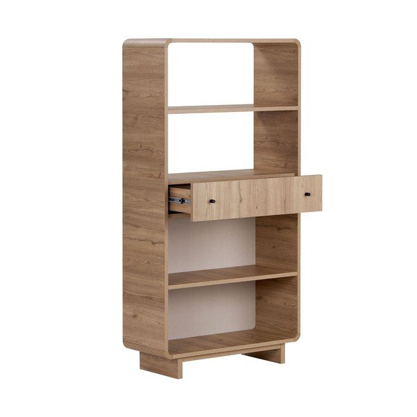 Libreria colore naturale chiaro con effetto rovere 78x153x34 cm Senza – Nordure-image-3