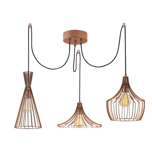 Lampadario color rame con paralume in metallo Mezopotamya – Opviq lights-image-4