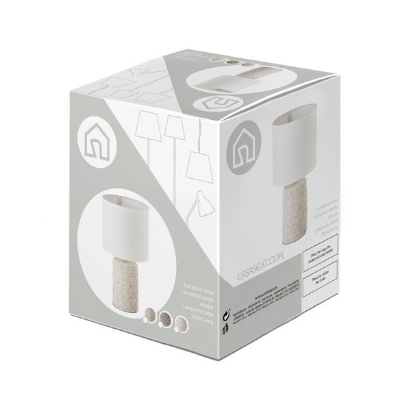 Lampada da tavolo marrone con paralume in tessuto (altezza 33,5 cm) - Casa Selección-image-3