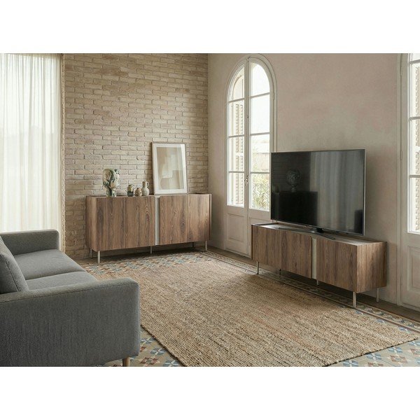 Credenza di colore naturale con effetto rovere 180x83x40,5 cm Lucile – Marckeric-image-1