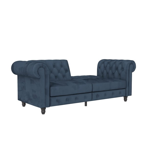 Divano in velluto blu scuro 236 cm Felix - Støraa-image-1