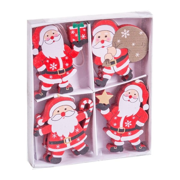 Set di decorazioni per albero di natale in legno 8 pz Santa Claus – Casa Selección