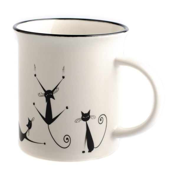 Tazza in porcellana Cats Nero, 310 ml - Dakls