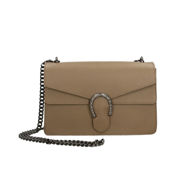 Borsa in pelle marrone e grigia - Chicca Borse