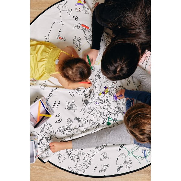 Tappeto da colorare per bambini Camping, ø 130 cm - Butter Kings-image-3