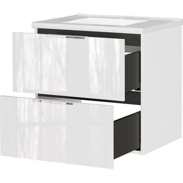 Mobile da lavabo bianco lucido da appendere 61x61 cm Celano – Germania-image-3