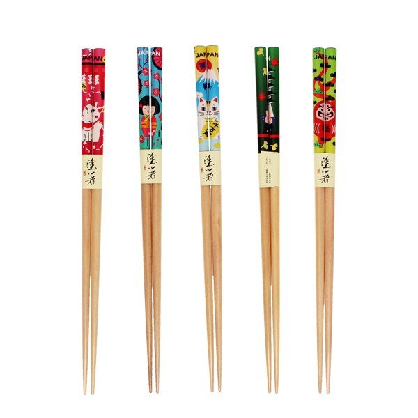 Bacchette in set di colore naturale in legno 5 pz Wagara – Rex London