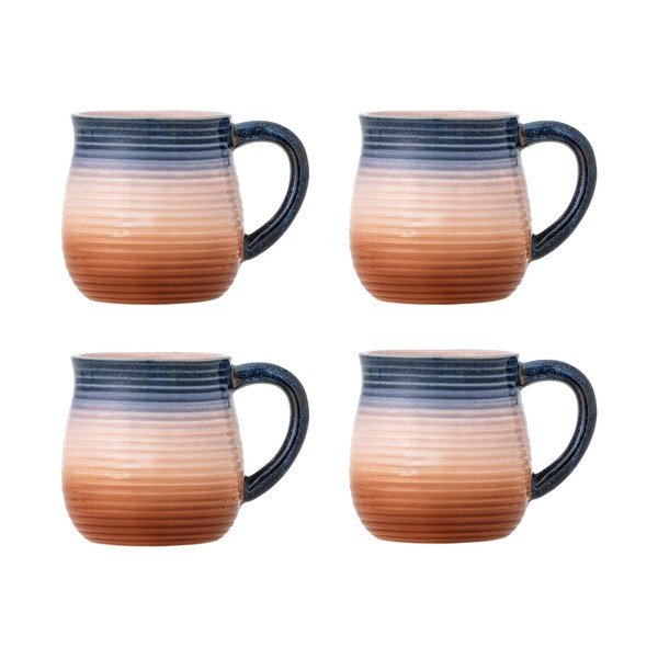 Tazze in set blu/arancioni in ceramica 4 pz 200 ml Tatum – Bloomingville