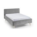 Letto matrimoniale imbottito grigio con rete inclusa 140x200 cm Mattis – Meise Möbel