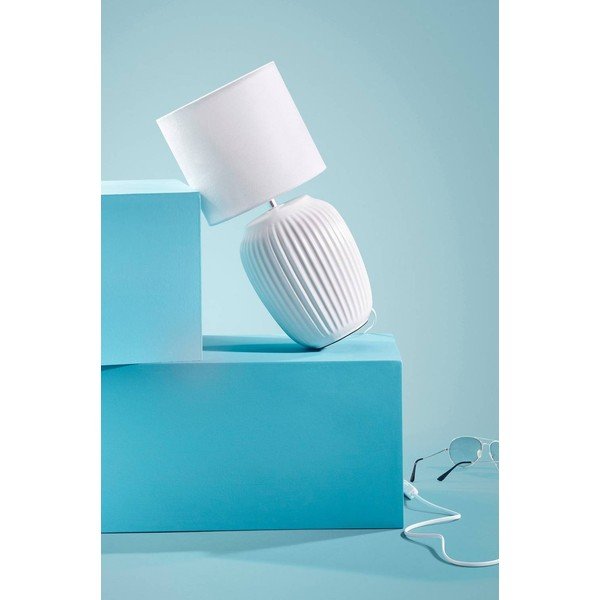Lampada da tavolo bianca in ceramica (altezza totale 41 cm) Karlsson – Jotex-image-3