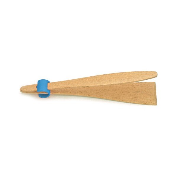 Pinza per carne con dettagli blu in legno di faggio Maneggevole, lunghezza 25 cm - Jean Dubost