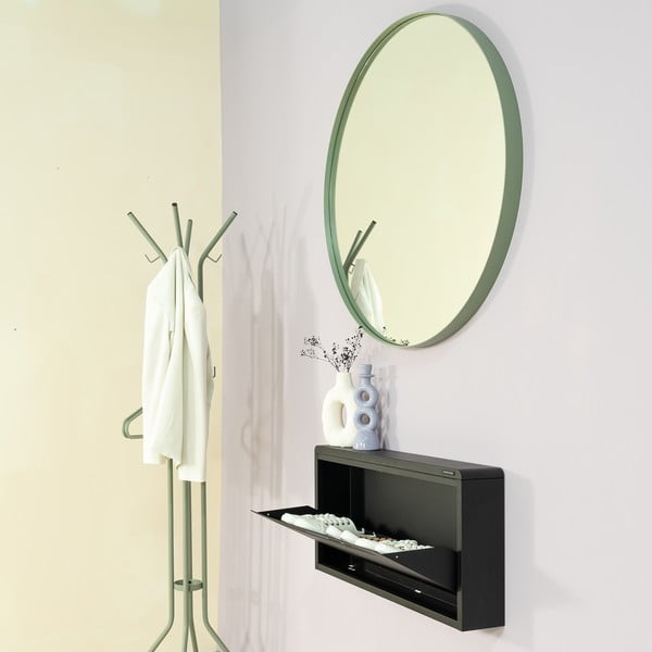 Scarpiera nera in metallo con ante ribaltabili/da parete 75x38x13 cm Mario – Spinder Design-image-1