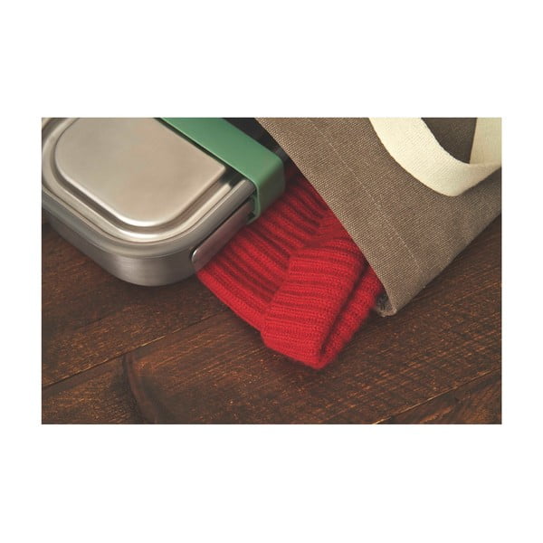 Scatola per snack in acciaio inox con banda verde , 1000 ml - Black + Blum-image-3