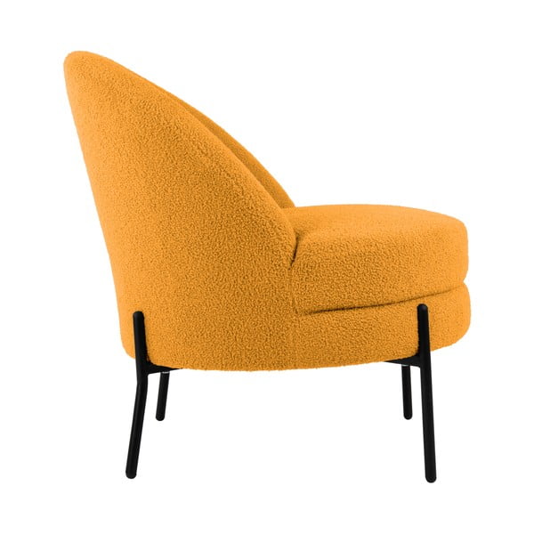 Poltrona giallo ocra in tessuto bouclé Noble - Leitmotiv-image-3