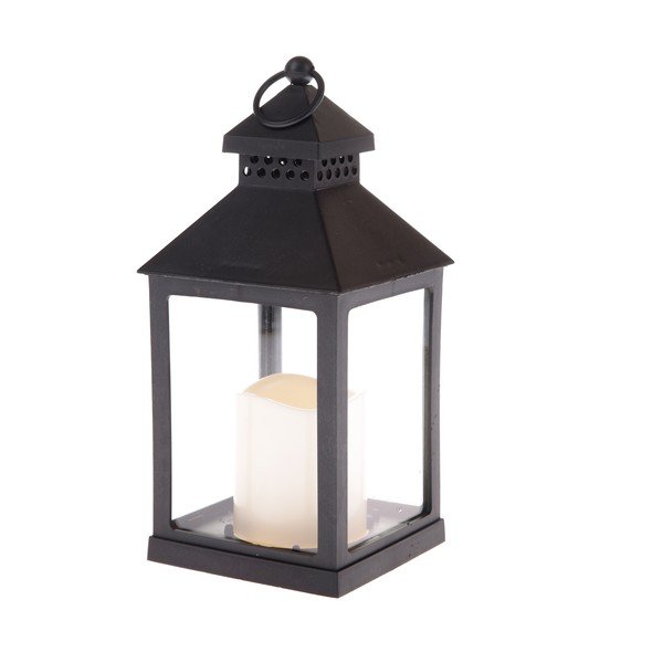 Lanterna a LED nera con alimentazione a batteria (altezza totale 20 cm) – Dakls