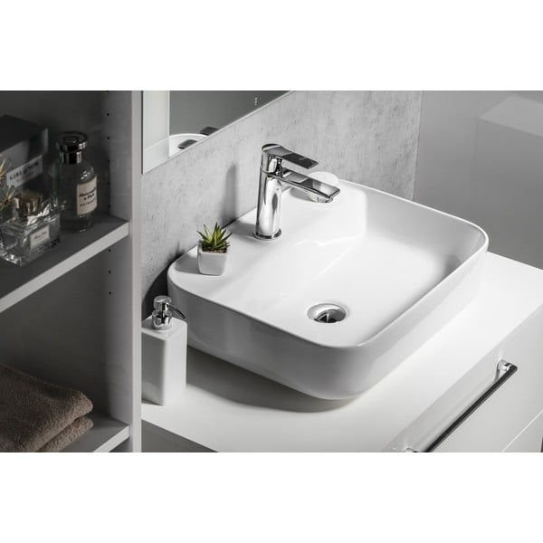 Rubinetto per lavandino in argento lucido verticale Pax – Sapho-image-2