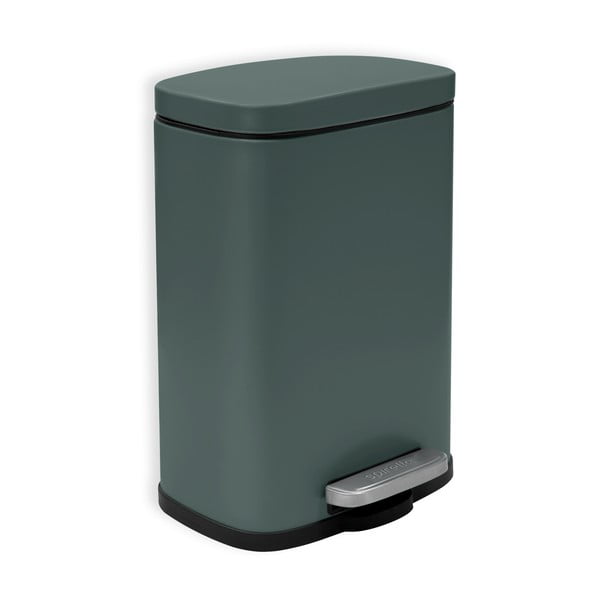Cestino per la spazzatura verde scuro in acciaio con pedale 5 l   Akira – Spirella