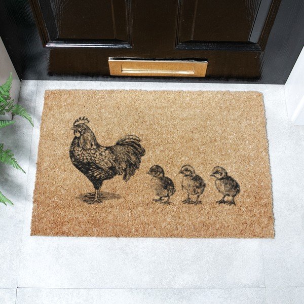 Zerbino in fibre di cocco 40x60 cm Chickens and Chicks – Artsy Doormats-image-2