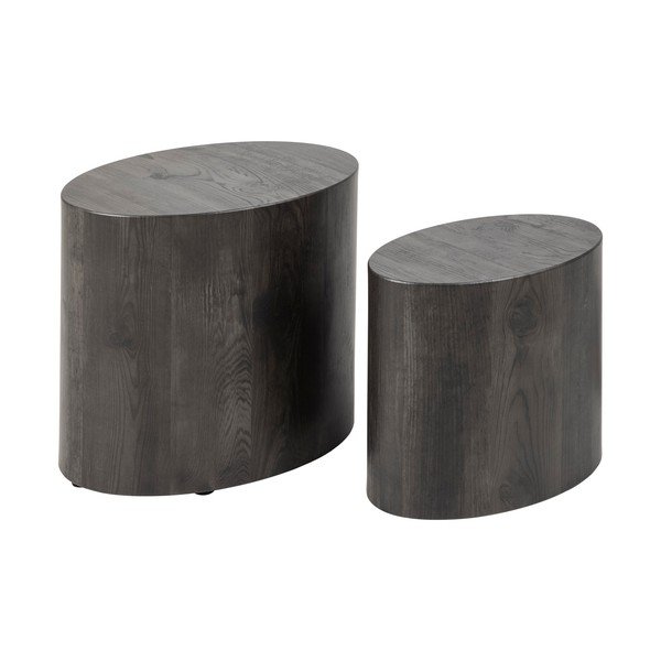 Set di 2 tavolini grigi in frassino 48x33 cm Mice - Actona-image-2