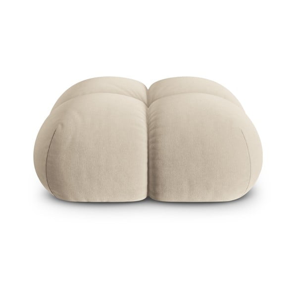 Poggiapiedi beige con rivestimento in velluto Loretto – Cosmopolitan Design