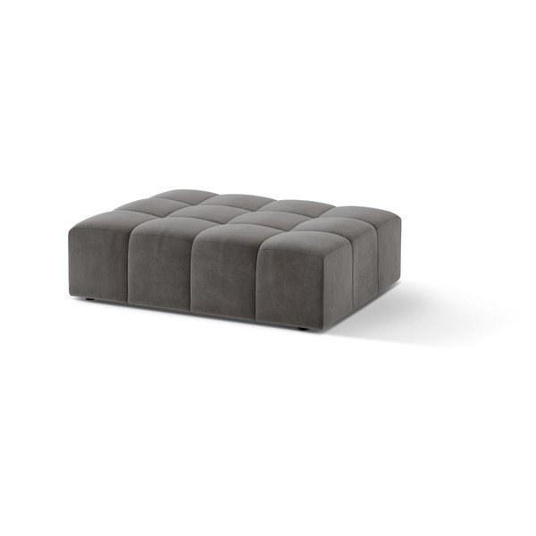 Poggiapiedi grigio con rivestimento in velluto Chicago – Cosmopolitan Design-image-1