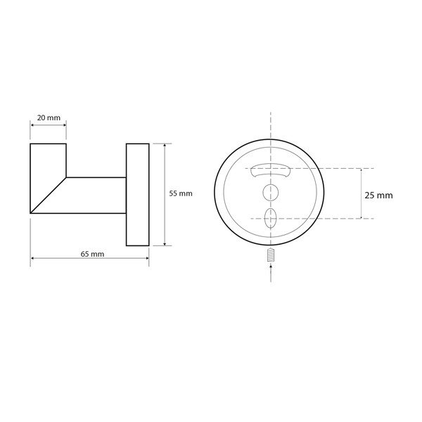 Gancio in ottone nero X-Round - Sapho-image-1