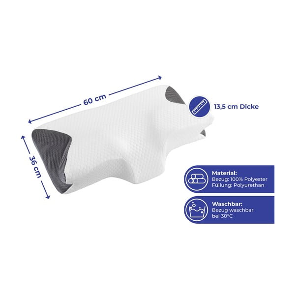 Cuscino anatomico con imbottitura in memory foam 36x60 cm - Maximex-image-3