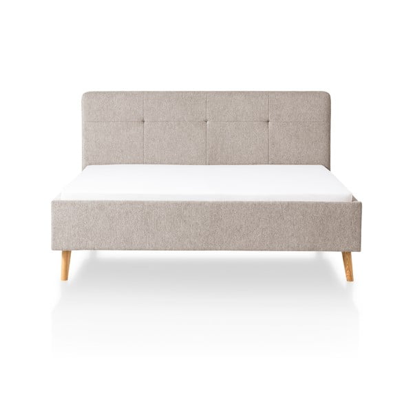 Letto matrimoniale imbottito grigio/marrone rete non inclusa 180x200 cm Smart – Meise Möbel-image-2