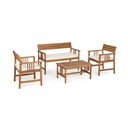 Set di mobili da giardino colore naturale scuro in acacia massiccia per 4 persone Noemi   – Bizzotto