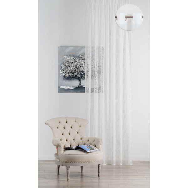 Tenda sottile bianca 140x260 cm Lisandra – Mendola Fabrics-image-1
