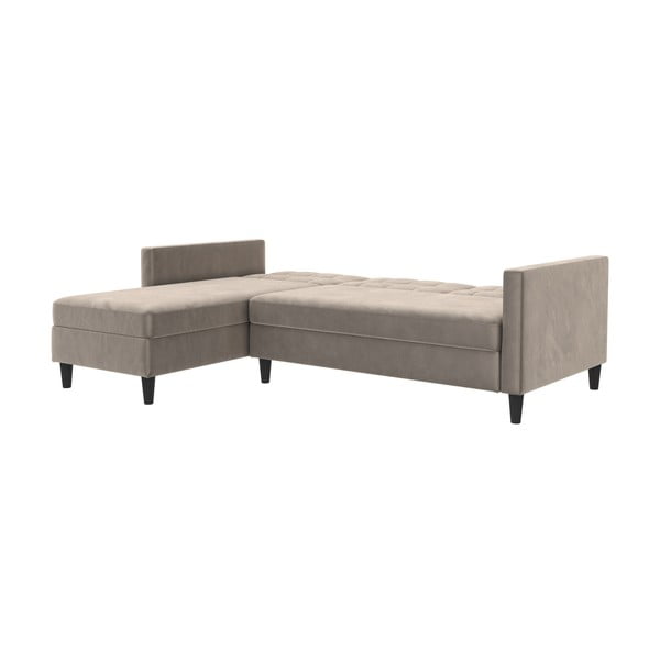 Divano angolare beige in velluto Hartford - Støraa-image-3