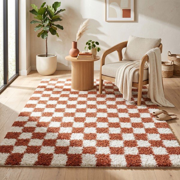 Tappeto crema/terracotta 120x170 cm Grida - ESTE-image-1